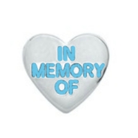 In Memory of Heart Charm - Blue