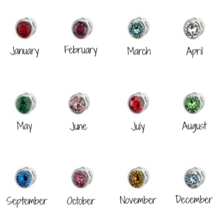 Birthstone Crystal Charms in Silver Cabochons