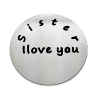 Stainless Steel Living Locket Faceplate - sister I love you