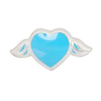 Blue Heart Angel Wings Charm