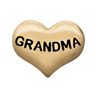 Gold Grandma Heart Charm