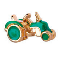 Gold & Green Tractor Charm