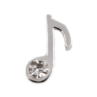 Single Music Note Charm with Crystal Accent