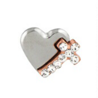 Cross & Heart Charm with Crystals