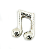 Silver Double Music Note Charm #2