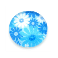 Blue & White Floral Dome Charm