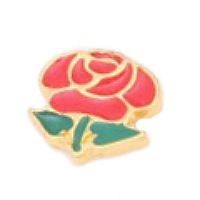 Red & Gold Flower Charm