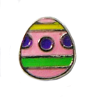 Easter Egg Charm - Pink & Green