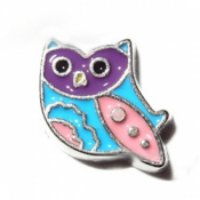 Purple, Pink & Blue Baby Owl Charm