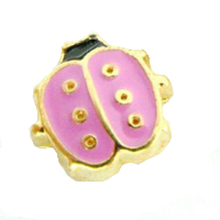 Gold & Pink Ladybird Charm