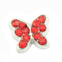 Crystal Butterfly Charm - Bright Red