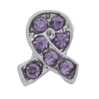 Purple Crystal Awareness Ribbon Charm